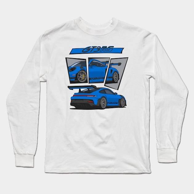 car 911 gt3 rs detail blue Long Sleeve T-Shirt by creative.z